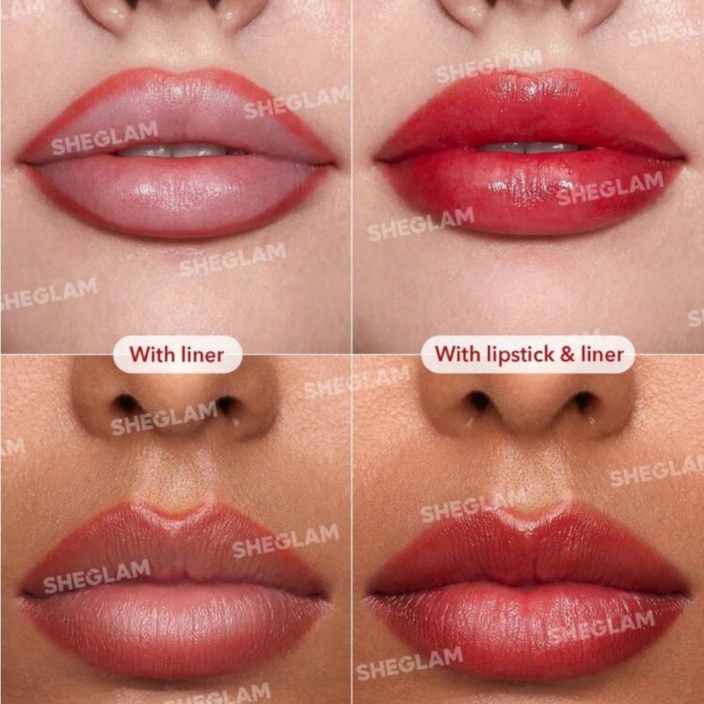 SHEGLAM Glam 101 Sheer Tinted Lipstick & Liner Duo-Strawberry Sorbet - Picture 4 of 5